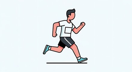 Obraz premium Man Running Illustration Fitness Exercise.