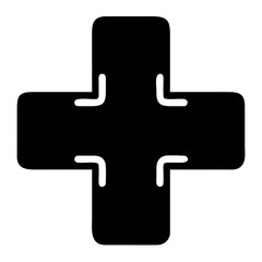 Obraz premium Modern abstract symbol resembling a cross with rounded edges and indents