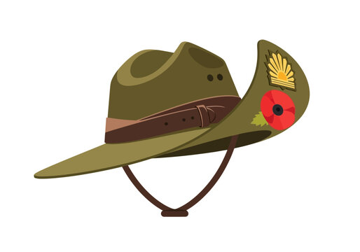 Australian Army Hat with Poppy Emblem.