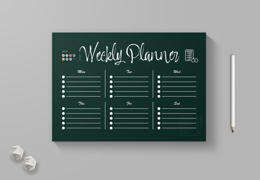 Weekly Planner Template Layout Design