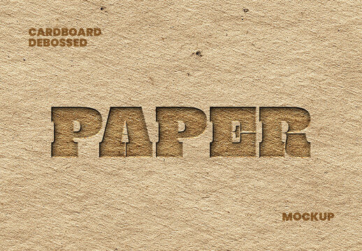 Cardboard Retro Debossed  Mockup