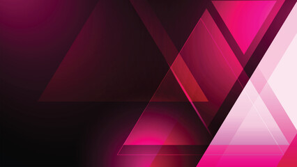 Fototapeta premium Dark background featuring overlapping pink triangle shapes with line