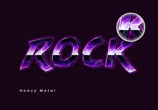 Electric Neon Heavy Metal Text Effect