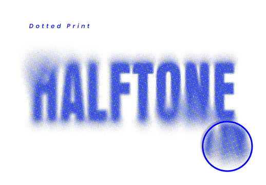Halftone Soft Blur Dotted Print Text Effect