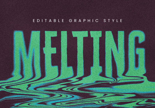Melting Distortion Grainy Effect Mockup