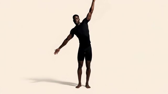 Man Performing Side Stretch Exercise.