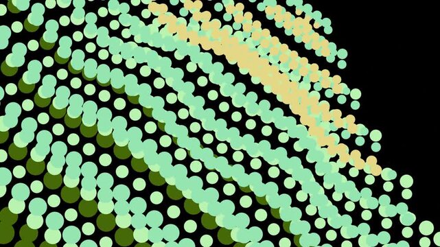 Abstract dotted wave pattern in green and yellow hues.