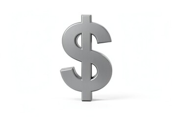 Obraz premium A golden 3D dollar sign stands as an isolated financial symbol of wealth and business investment, representing the USD currency and global economy as a metallic icon on a white background
