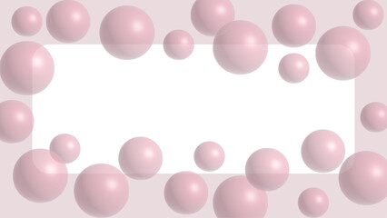 Muted Pink Bubble Frame Background with Copy Space