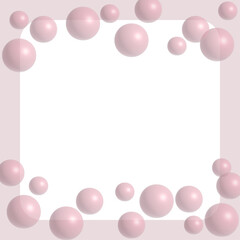 Muted Pink Bubble Frame Background with Copy Space