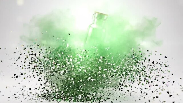 Emerald Glitter Forms Water Bottle