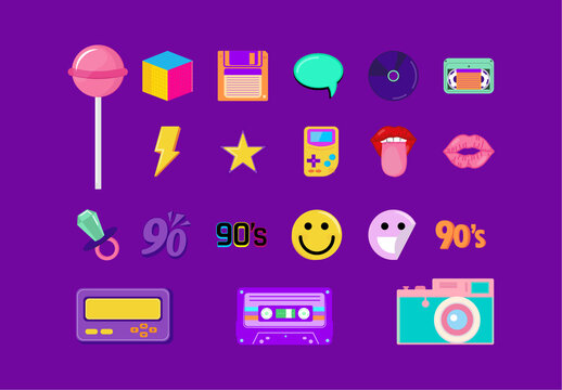 90's Illustration Design Set