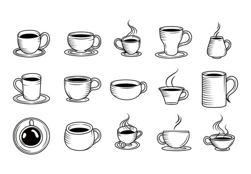 Coffee Cup Icons Set