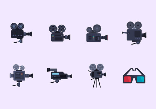 Retro Camera Illustration Set