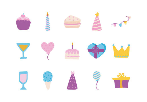 Birthday Doodle Illustration Set
