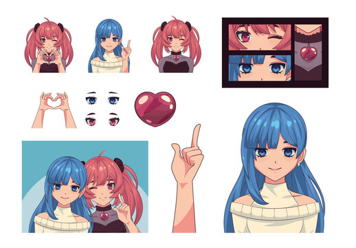 Anime Girl Design Set