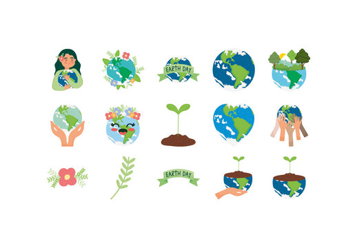 Cartoon Earth Day Set