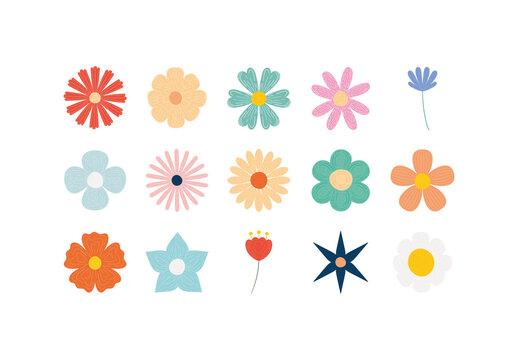 Embroidered Flowers Set