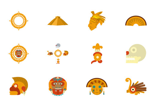 Mesoamerican Tribal Icons Set