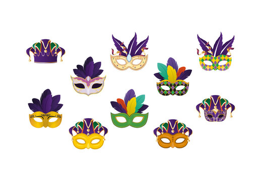Mardi Gras Illustration Design Set