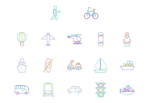 Transport Illustration Design Set
