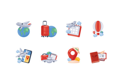 Tourism Day Elements Illustration Design Set