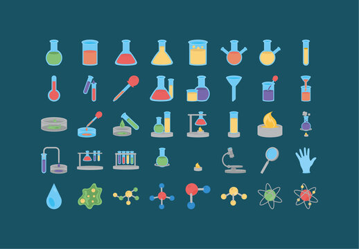 Sciencie Doodle Illustration Design Set