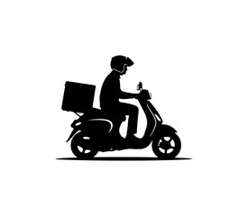 Obraz premium Delivery Rider on Scooter Vector Illustration