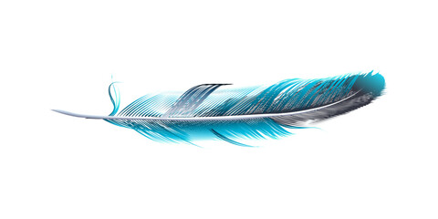 Highly realistic 3d bird feathers floating and falling with soft fluffy plumage and colorful details perfect for elegance freedom concepts creative design and artistic visual compositions © Md Riajul