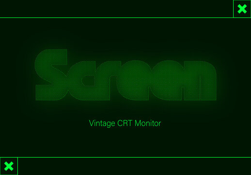 Pixel CRT Monitor Text Effect