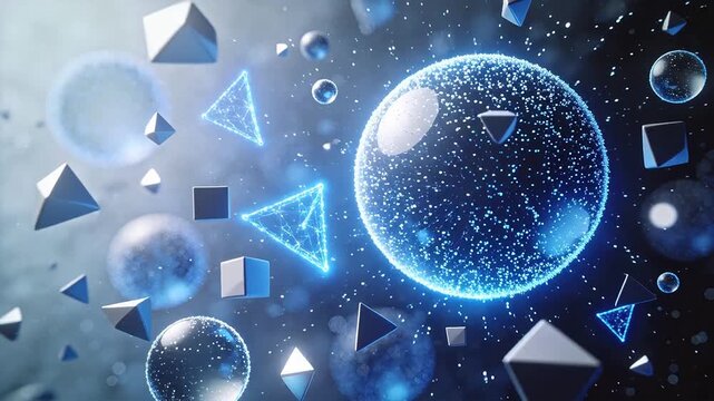 Abstract space with geometric shapes