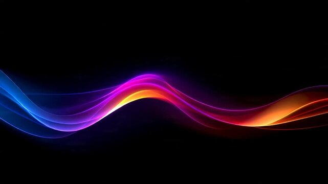 Vibrant wavy lines on a black background with gradient colors.