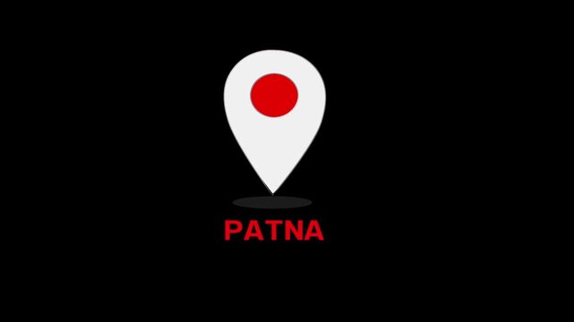 China Location city of  Patna , animated GPS location tracking icon GPS Map symbol. Map pin icon animation with jihan city text.
