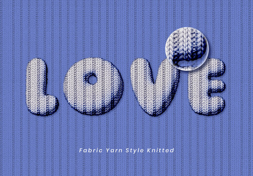 Yarn Knitted Text Effect