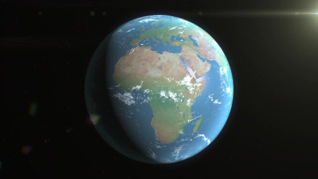 Location and map of Kuwait on the surface of the earth at day.