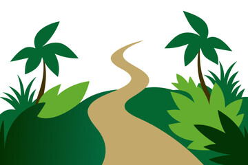 Jungle Path Silhouette Vector 