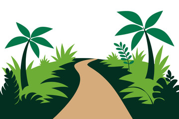 Jungle Path Silhouette Vector 