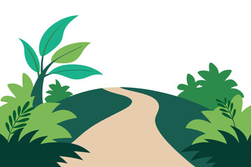 Jungle Path Silhouette Vector 