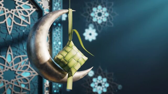 Crescent Moon with Dates Hanging Decoration.