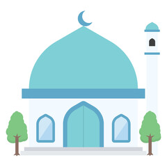 Vector illustration of a mosque with a minaret