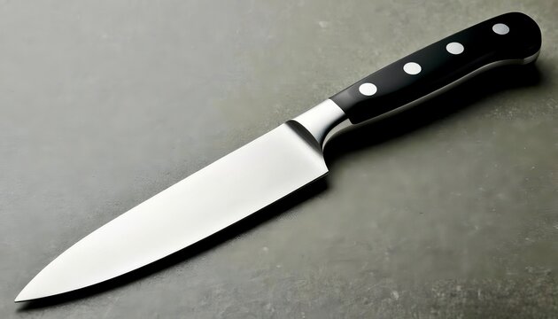 kitchen knife on a grey background