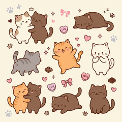 Obraz premium Valentine Elements Vector Set – Romantic Love Collection with Heart Objects