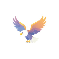 Fototapeta premium Colorful Flying Bird Illustration Isolated on White Background