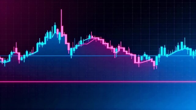 Colorful financial chart on grid