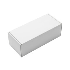 Naklejka premium Empty white cardboard box isolated on transparent background