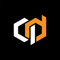 Letter AD overlapping modern logo design