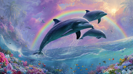 dolphin jumping out of water © leoo