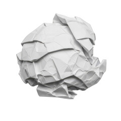 Crumpled paper ball isolated on transparent background