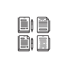 Legal Contract icon line art legal document illustration 