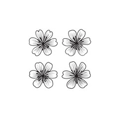 Lesser Celandine icon line art flower 